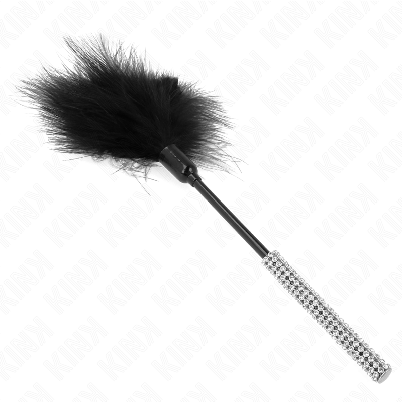 KINK - PLUMES À CHATOUILLER AVEC MANCHE STRASS 27 CM