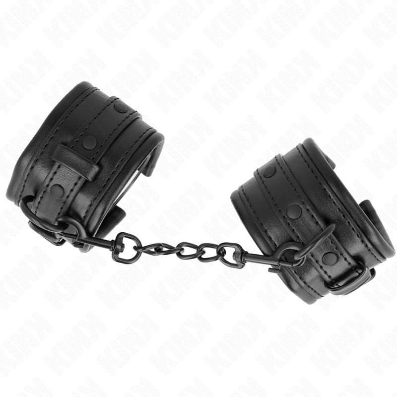 KINK - ZWARTE VERSTELBARE POLSMANCHETTEN 20-30 CM X 6 CM
