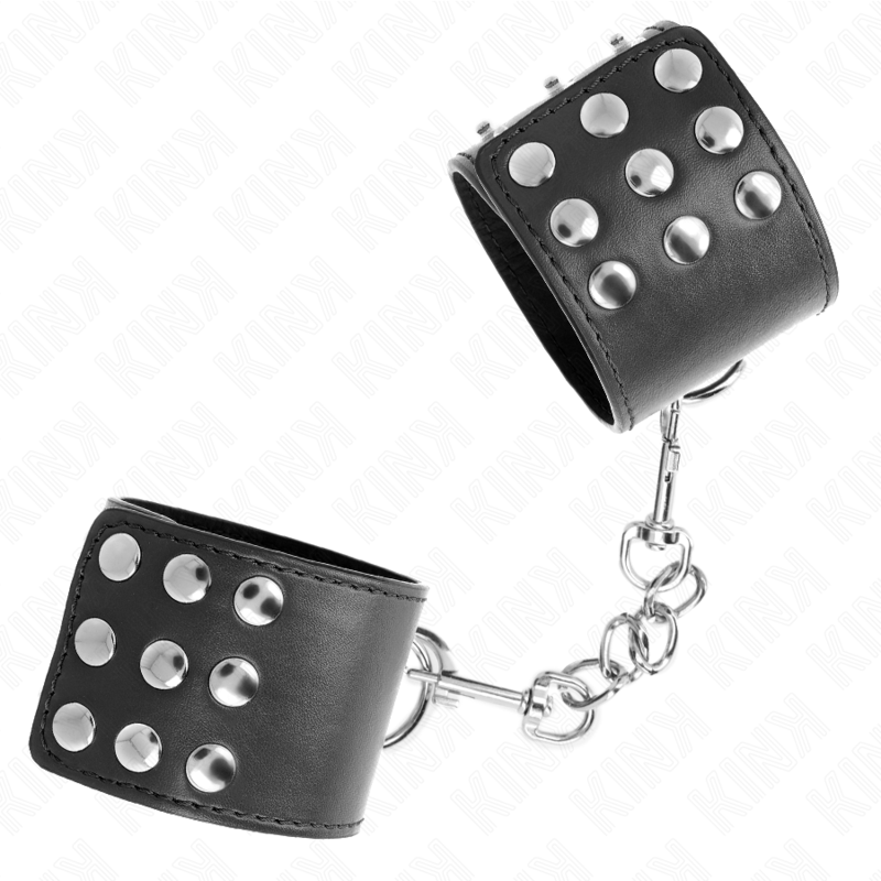 KINK - POLSMANCHETTEN MET DRUKSLUITING ZWART VERSTELBAAR 19-24 CM X 5,5 CM