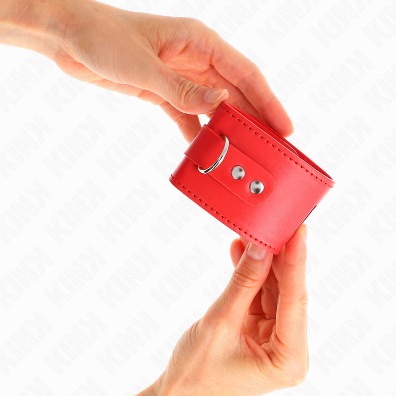 KINK - POLSMANCHETTEN MET HANGSLOTSLUITING ROOD VERSTELBAAR 16-23 CM X 5,5 CM