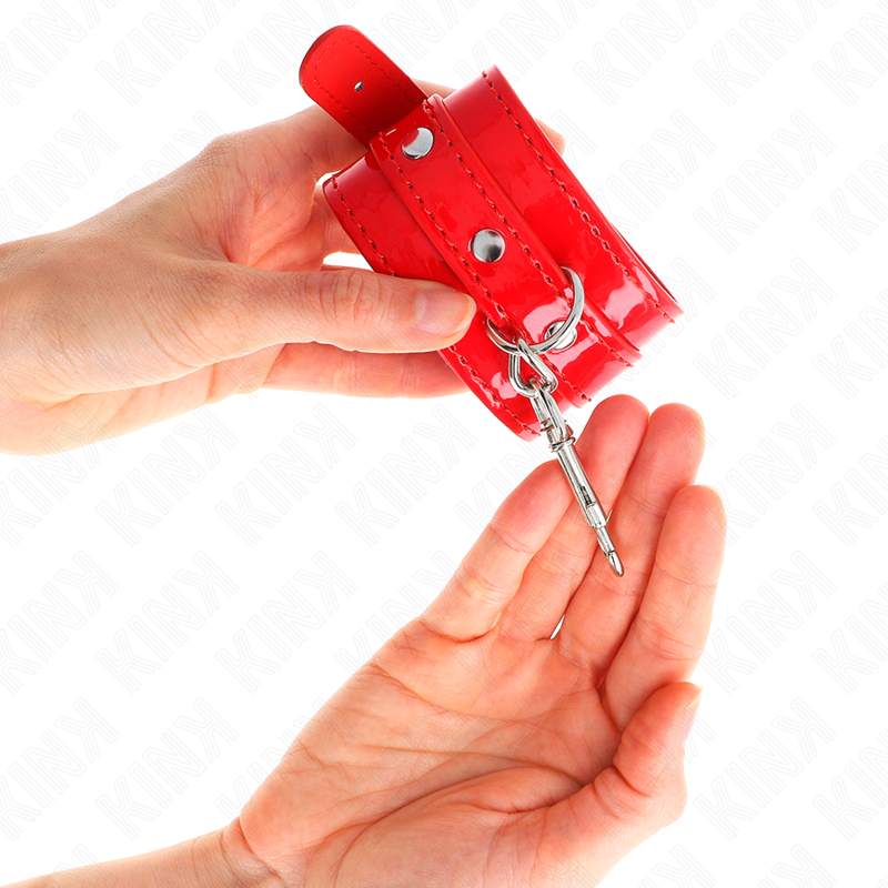 KINK - MENOTTES BRILLANTES ROUGES RÉGLABLES 23-33 CM