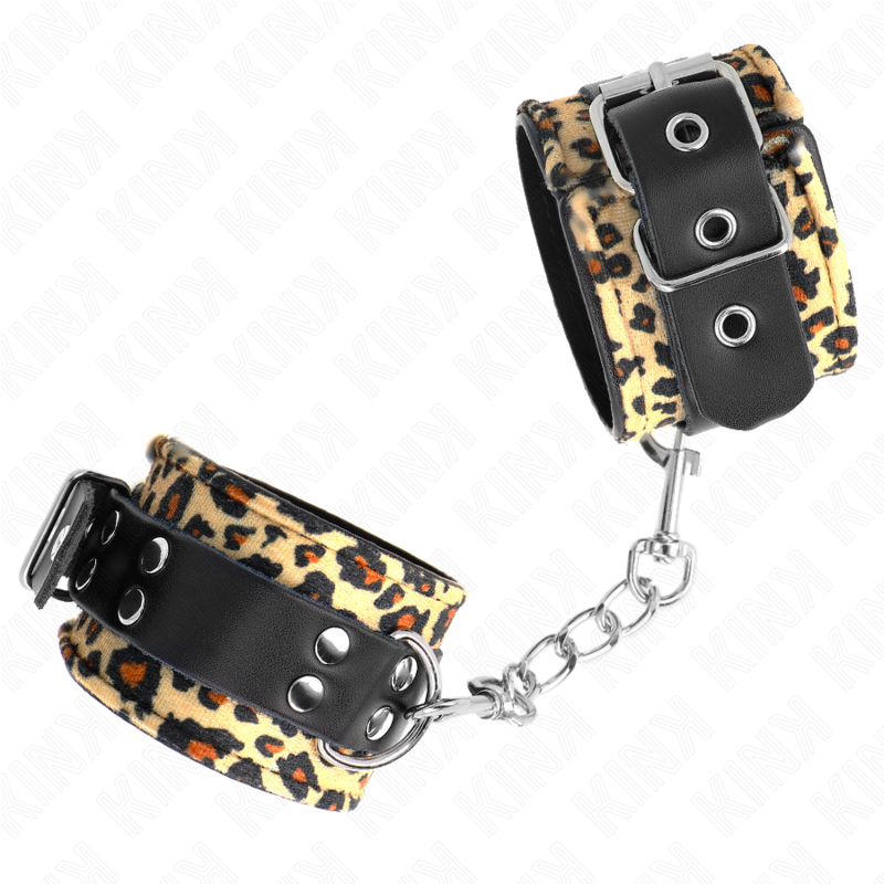 KINK - LUIPAARD POLSMANCHET GEMAAKT VAN ECHT LEDER, VERSTELBAAR 18-29 CM X 5,5 CM