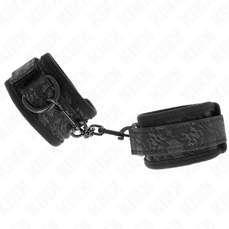 KINK - DONKERE KANTEN MANCHETTEN NEOPREEN POLS MANCHETTEN VERSTELBAAR ZWART 20-29 CM X 5 CM