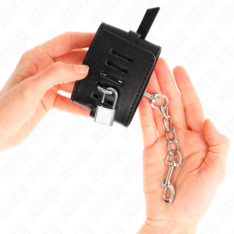 KINK - BRACELET DELUXE À VERROUILLAGE, NOIR, RÉGLABLE 14,5-21 CM X 6 CM