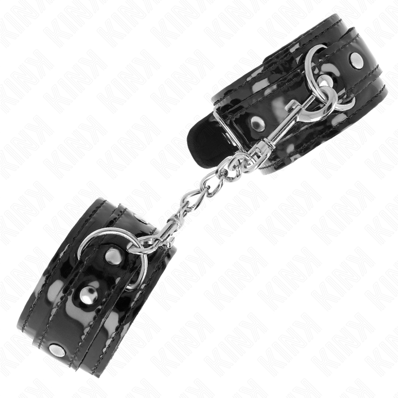 KINK - GLANZENDE NEOPREEN HANDBOEIEN VERSTELBAAR 17-24 CM X 4,5 CM