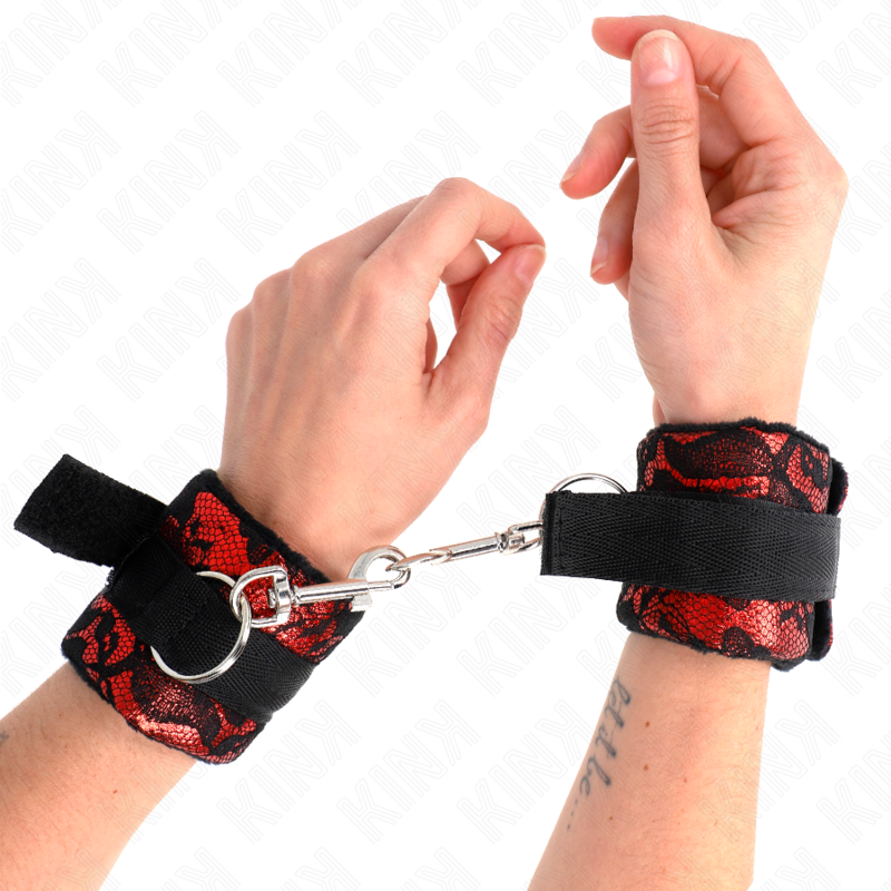 KINK - SCANDAL POLSMANCHETTEN ROOD-ZWART
