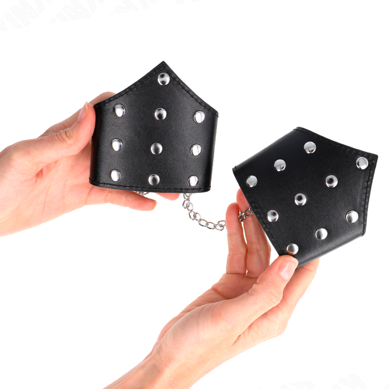 KINK - BRACELETS STYLE POINTE NOIRE AVEC CHAÎNE, RÉGLABLES 17-23 CM X 8,5 CM