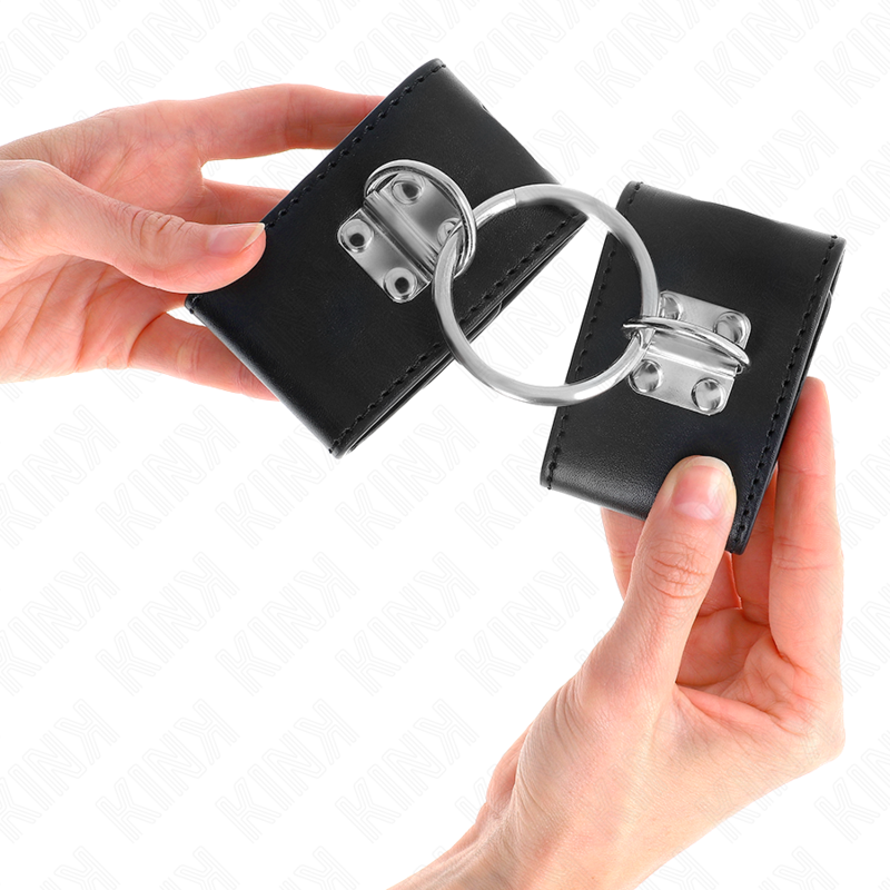 KINK - POIGNETS FIXES AVEC FERMETURE À ANNEAU ET CADENAS NOIRS RÉGLABLES 16-23 CM X 5,5 CM