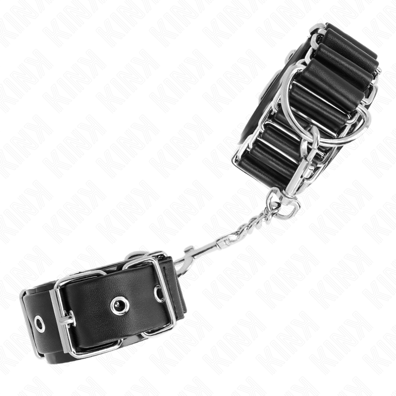 KINK - SCHARNIERACHTIGE DUNNE POLSMANCHETTEN ZWART VERSTELBAAR 16-22 CM X 3,5 CM