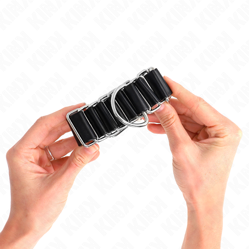 KINK - POIGNETS FINS EN FORME DE CHARNIÈRE NOIRS RÉGLABLES 16-22 CM X 3,5 CM