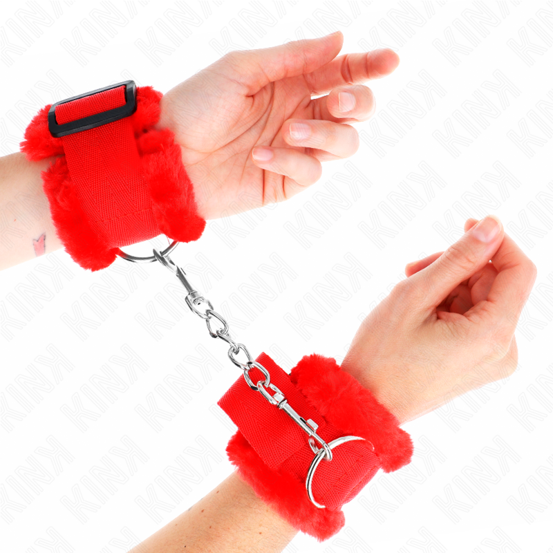 KINK - GEVOERDE POLSMANCHET ROOD VERSTELBAAR 17-31 CM X 7 CM