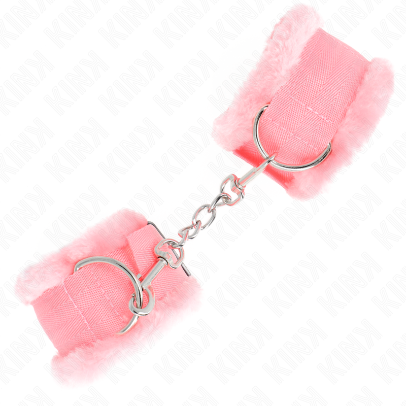 KINK - BRACELET DOUBLÉ DE FOURRURE ROSE RÉGLABLE 17-31 CM X 7 CM