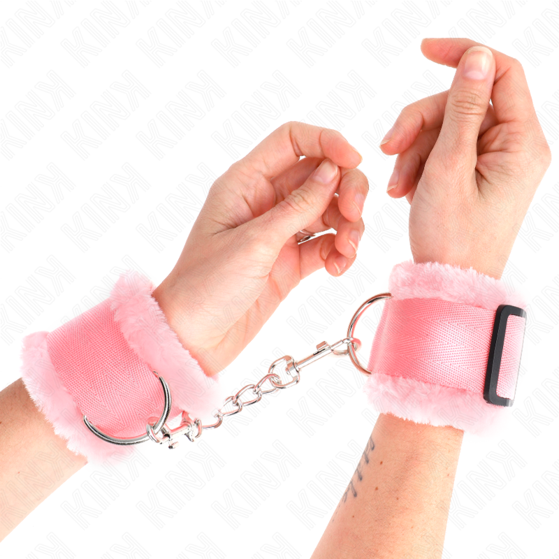 KINK - GEVOERDE POLSMANCHET ROZE VERSTELBAAR 17-31 CM X 7 CM
