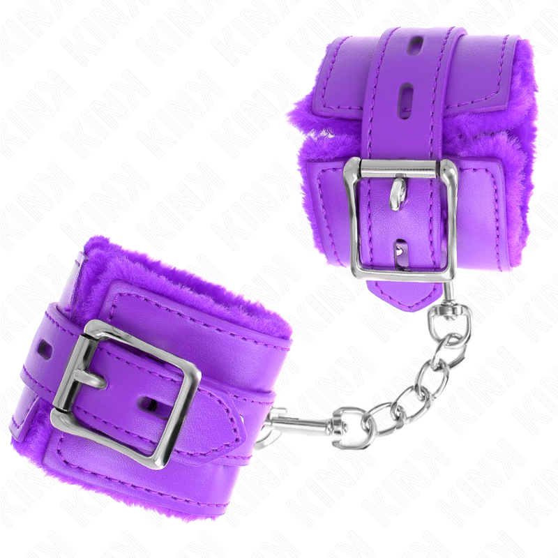 KINK - GEVOERDE POLSMANCHET MET VIERKANTE GATEN, PAARSE EN PAARSE RIEM, VERSTELBAAR 17-29 CM X 6 CM