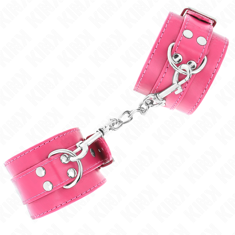 KINK - RASPBERRY ROSE POLSMANCHETTEN MET RASPBERRY ROSE VOERING VERSTELBAAR 20-28 CM X 5,5 CM