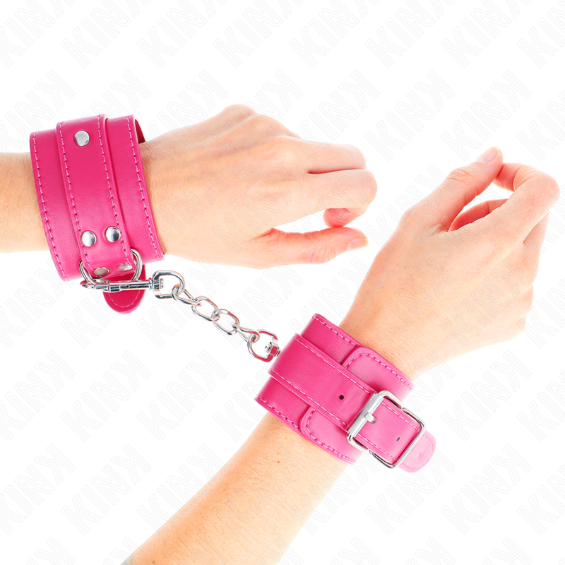 KINK - RASPBERRY ROSE POLSMANCHETTEN MET RASPBERRY ROSE VOERING VERSTELBAAR 20-28 CM X 5,5 CM