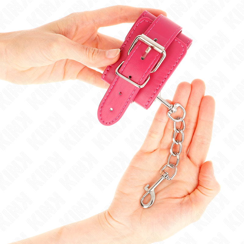 KINK - RASPBERRY ROSE POLSMANCHETTEN MET RASPBERRY ROSE VOERING VERSTELBAAR 20-28 CM X 5,5 CM