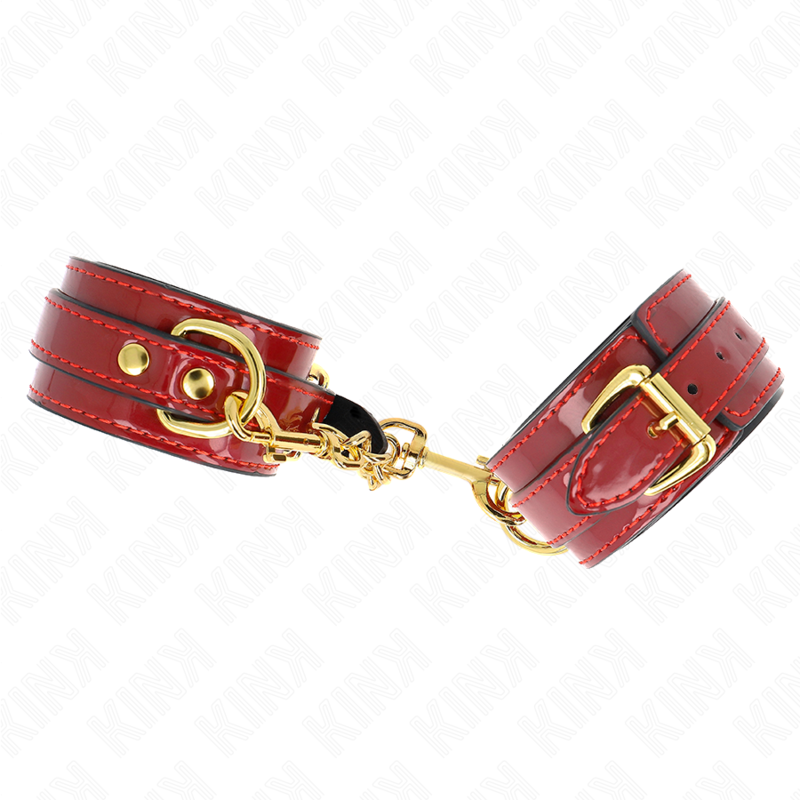 KINK - JOANNA ANGEL POLSMANCHETTEN ROOD VERSTELBAAR MET GOUDEN KETTING 16,5-26 CM X 4 CM