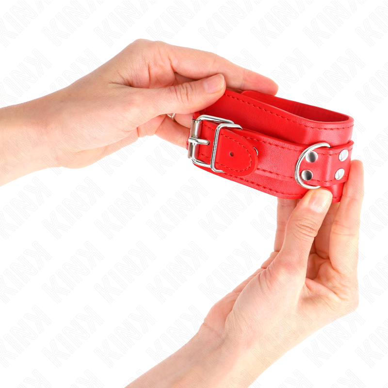 KINK - SIMPLE WRIST CUFFS RED ADJUSTABLE 20-23 CM X 5.5 CM