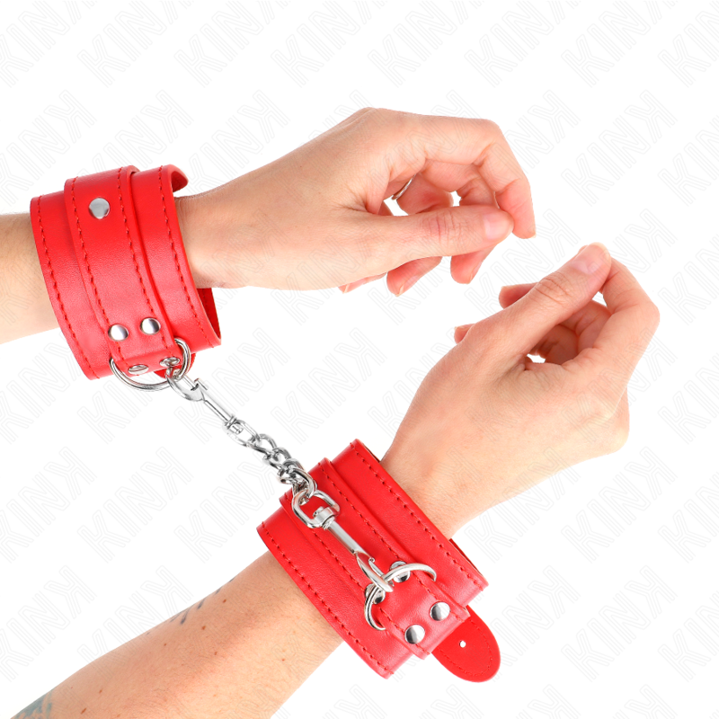 KINK - SIMPLE WRIST CUFFS RED ADJUSTABLE 20-23 CM X 5.5 CM