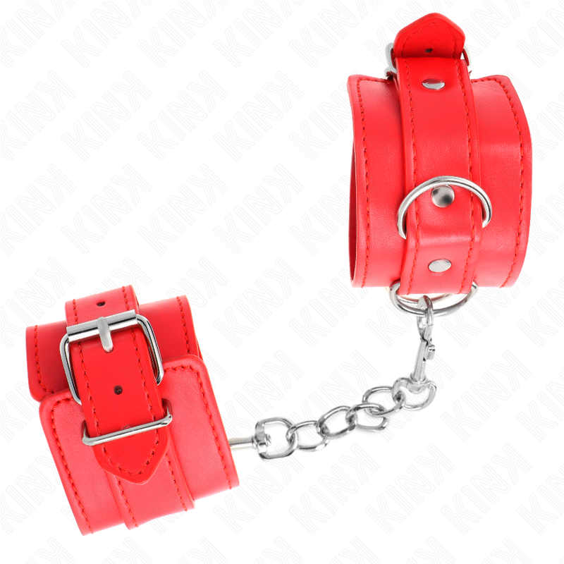 KINK - SIMPLE WRIST CUFFS RED ADJUSTABLE 20-23 CM X 5.5 CM