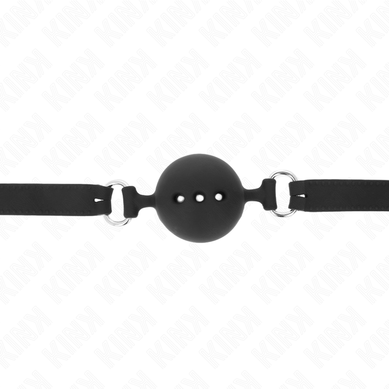 KINK - VOLLEDIGE SILICONEN KLEP 55 x 2 CM MET 4,5 CM BOL MAAT M ZWART VERSTELBAAR 35-51 CM