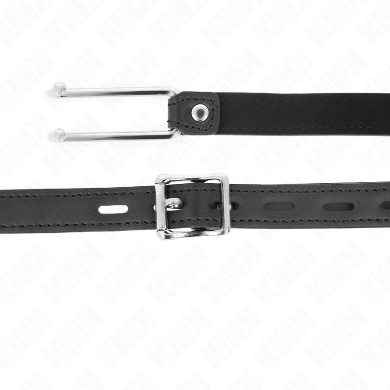 KINK - METALEN HAAK GAG 11,5 CM MET KUNSTLEDEREN BAND VERSTELBAAR 39-58 CM X 2 CM