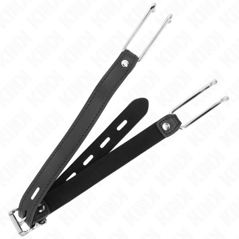 KINK - METALEN HAAK GAG 11,5 CM MET KUNSTLEDEREN BAND VERSTELBAAR 39-58 CM X 2 CM