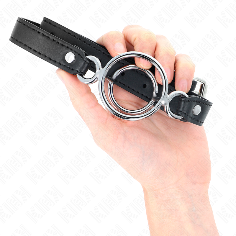 KINK - Knevel met meerdere O-ringen 5 cm zwart 63 x 2,5 cm