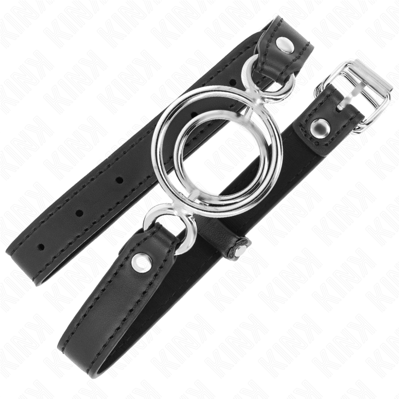 KINK - Knevel met meerdere O-ringen 5 cm zwart 63 x 2,5 cm