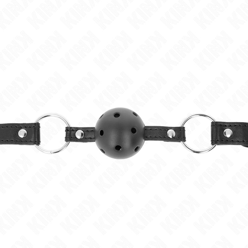 KINK - HOLLE HARDE ZWARTE BAL 4,5 CM GAG MODEL 1 63,5 X 2 CM