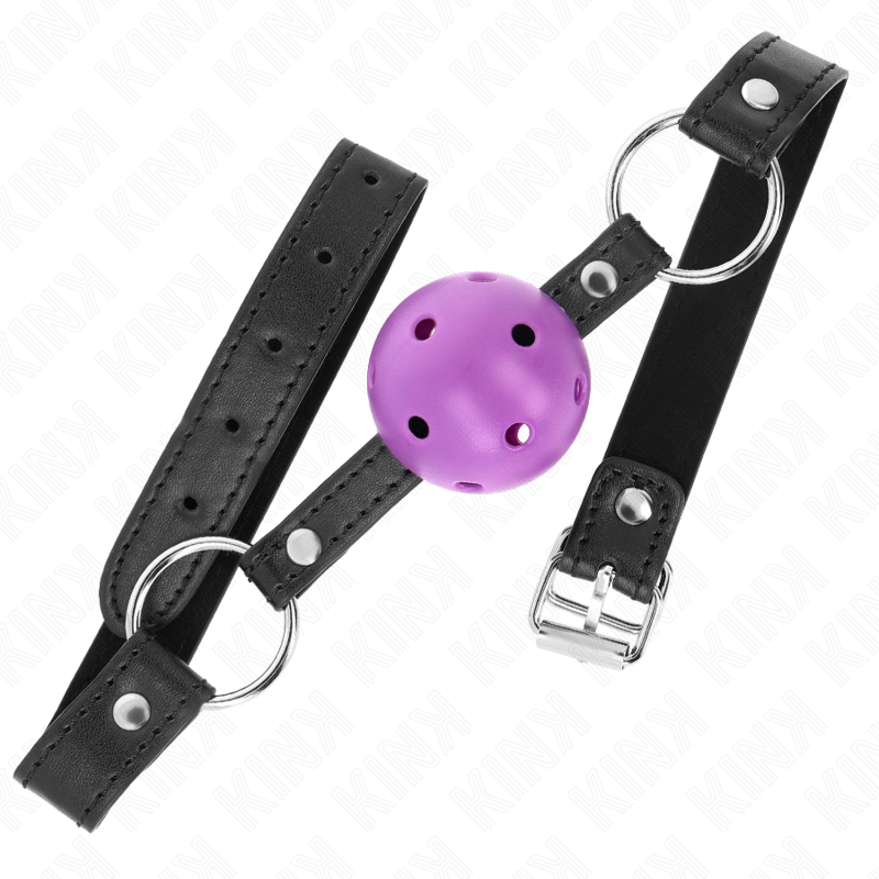 KINK - HOLLE, HARDE, PAARSE BAL, 4,5 CM, Gag, 63,5 X 2 CM