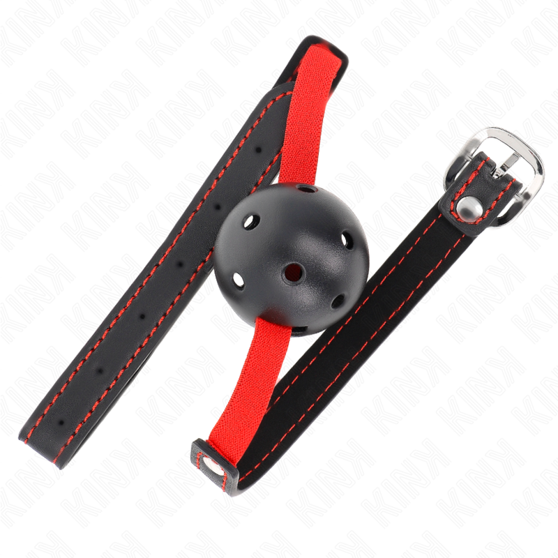 KINK - BÂILLON CREUX À BOUCHE DURE 4,5 CM AVEC CEINTURE ÉLASTIQUE 56 x 1,5 CM