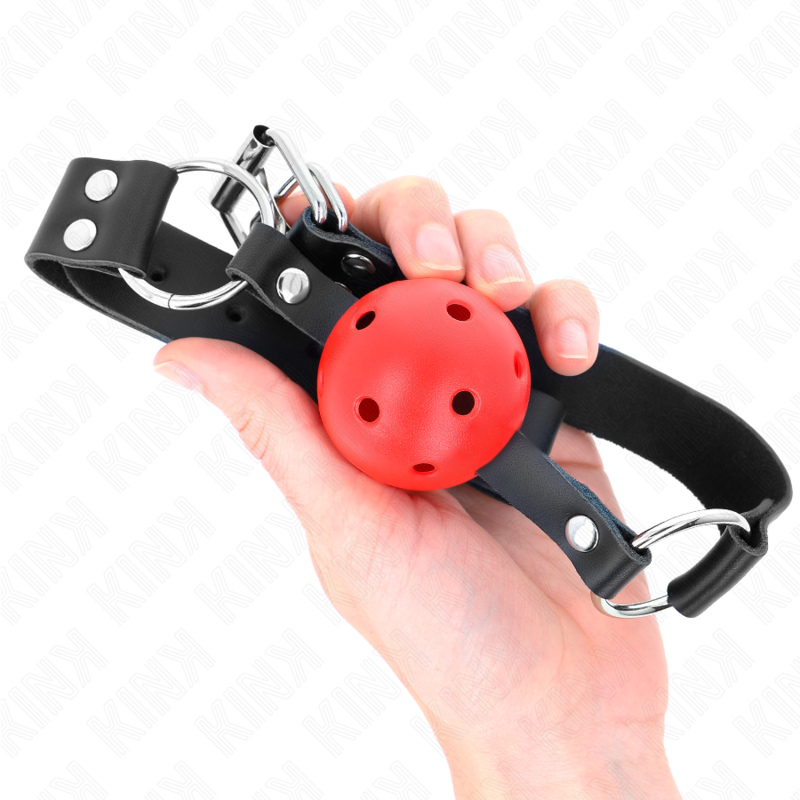 KINK - ADEMENDE BAL 4 CM KNEVEL MET DUBBELE KLINKNAGEL ROOD 62,5 x 2,5 CM VERSTELBAAR 42-58 CM