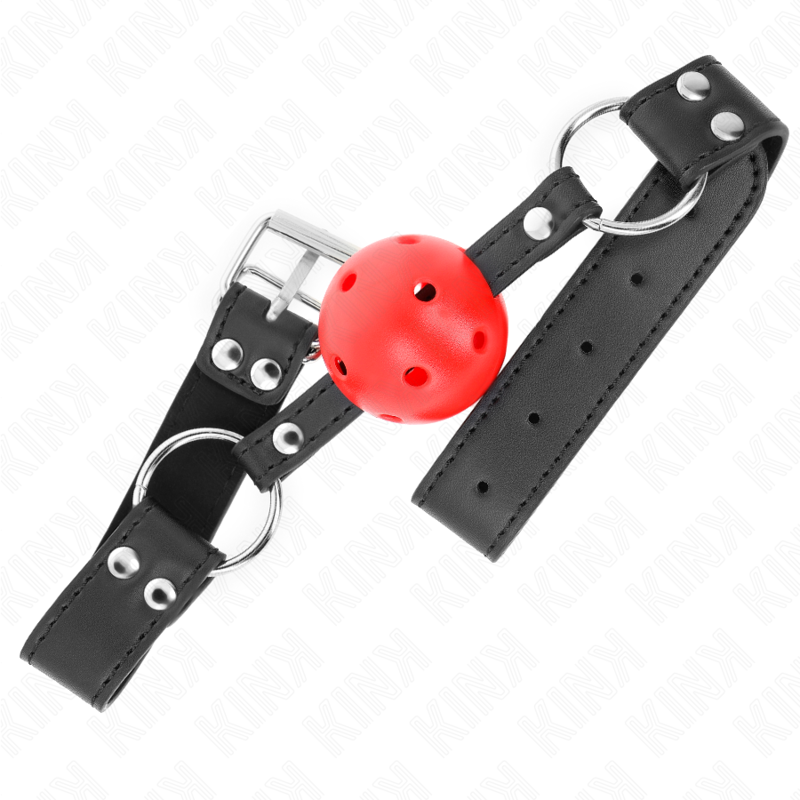 KINK - ADEMENDE BAL 4 CM KNEVEL MET DUBBELE KLINKNAGELS LEDER 62,5 x 2,5 CM VERSTELBAAR 42-58 CM