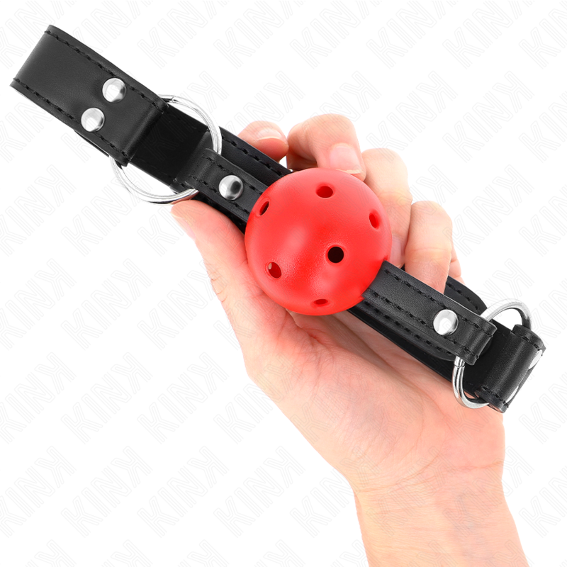 KINK - ADEMENDE BAL 4 CM KNEVEL MET DUBBELE KLINKNAGELS LEDER 62,5 x 2,5 CM VERSTELBAAR 42-58 CM