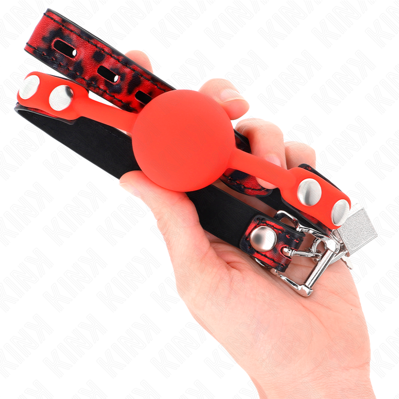 KINK - MODÈLE 2 BÂILLON À BOULE EN SILICONE 4 CM AVEC VERROUILLAGE 60 x 2 CM