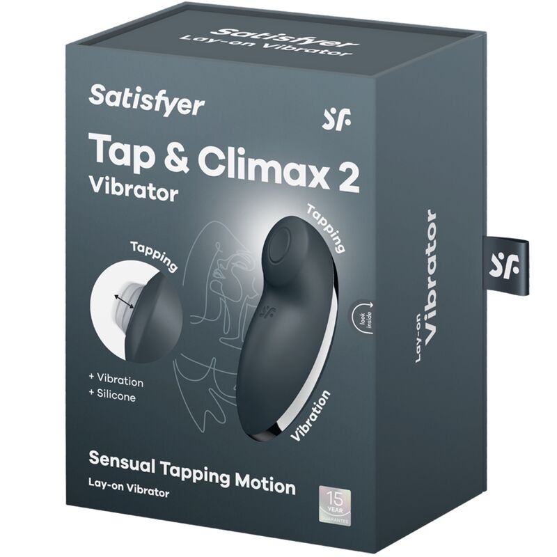 SATISFYER - TAP &amp; CLIMAX 2 VIBRATEUR ET STIMULATEUR GRIS