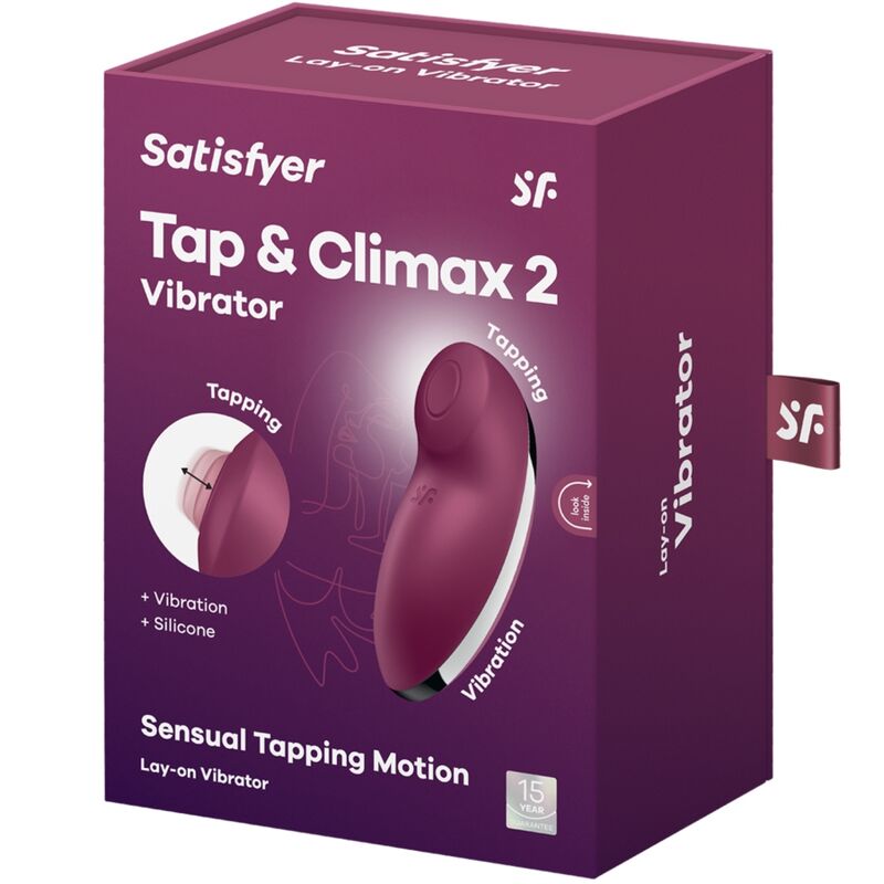 SATISFYER - TAP &amp; CLIMAX 2 VIBRATEUR &amp; STIMULATEUR ROUGE