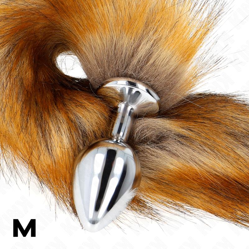KINK - ANAAL PLUG MAAT M 8 X 3,5 CM MET PLASTIC STAART 40 CM BRUIN