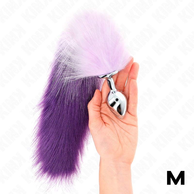 KINK - ANAL PLUG SIZE M 8 X 3.5 CM WITH PLASTIC TAIL 40 CM PURPLE
