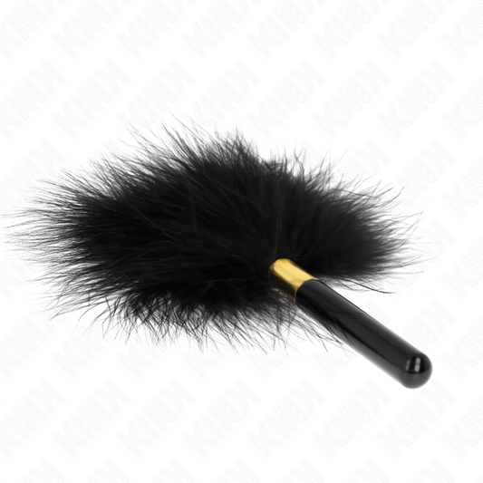 KINK - PLUMES À CHATOUILLER EN MÉTAL NOIR-OR 18 CM