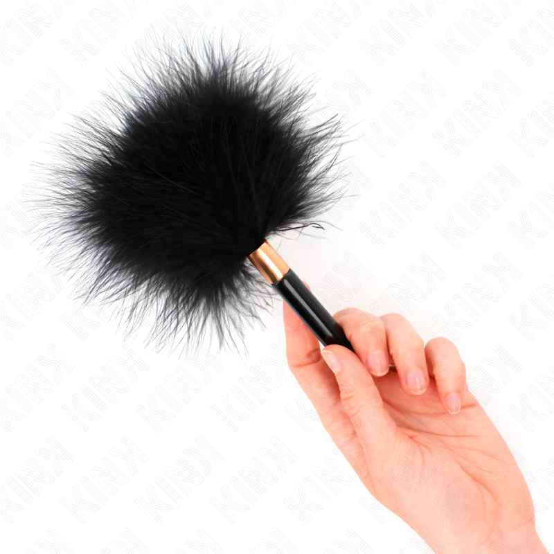 KINK - BLACK-GOLD METAL TICKLE FEATHERS 18 CM