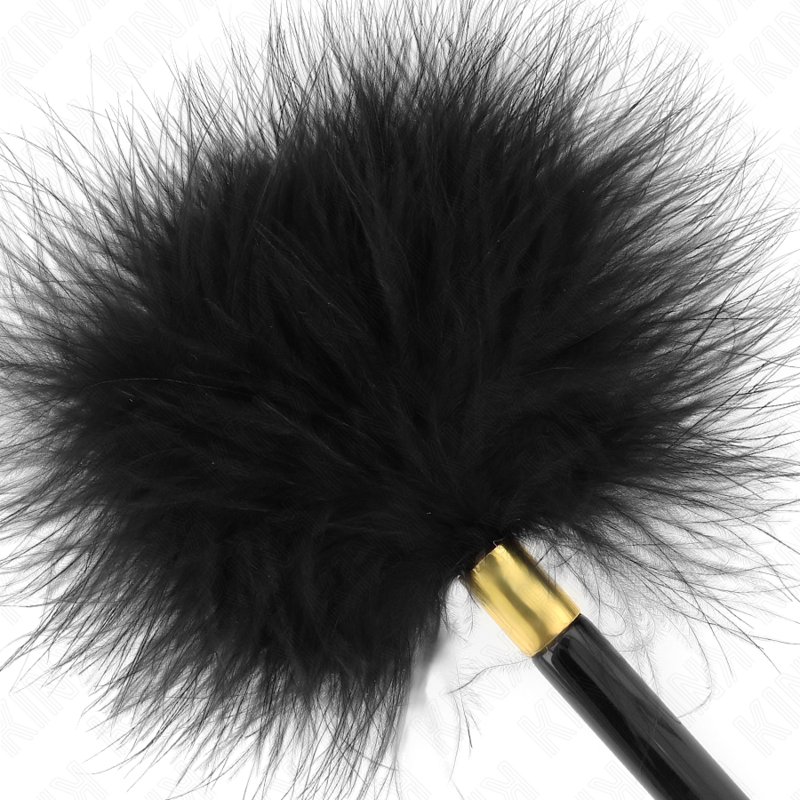 KINK - BLACK-GOLD METAL TICKLE FEATHERS 18 CM