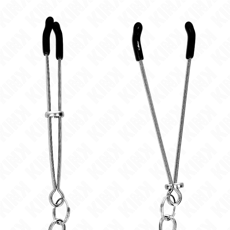KINK - DUNNE TEPELKLEMMEN MET DIKKE KETTING 30 CM