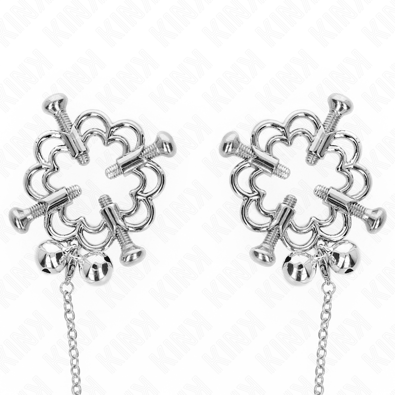 KINK - METALLIC BLOEMEN TEPELKLEMMEN MET KETTING