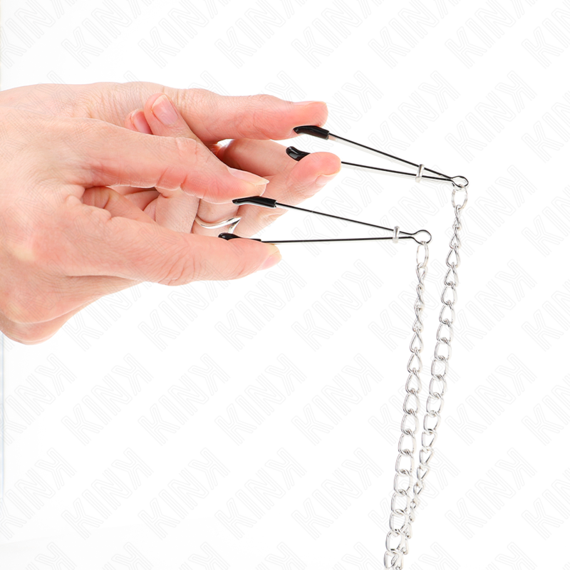 KINK - DRIEVOUDIGE TEPELKLEMMEN EN DICKKLEMMEN MET KETTING MODEL 1