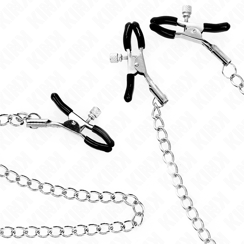 KINK - DRIEVOUDIGE TEPELKLEMMEN EN DICKKLEMMEN MET KETTING MODEL 0