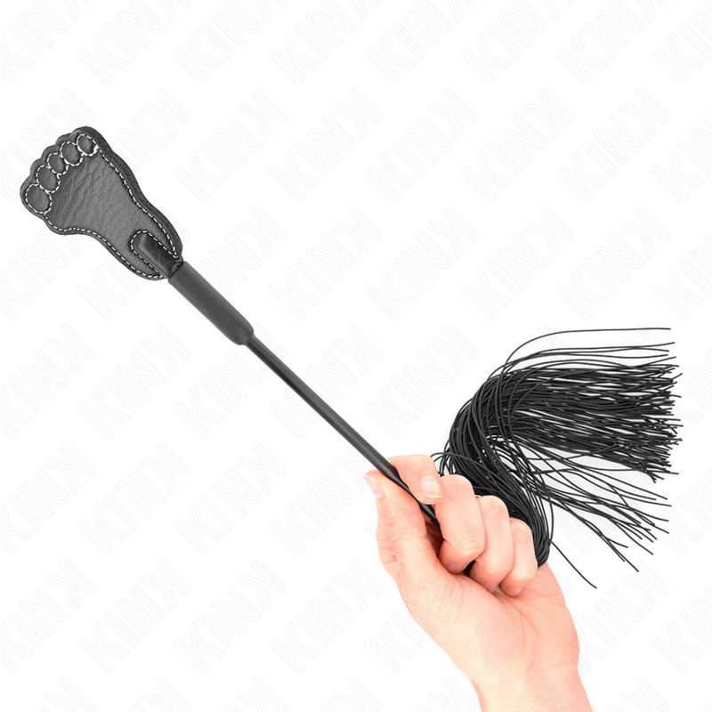 KINK - PAGAIE EN FORME DE PIED AVEC FOUET À POMPON 31 CM