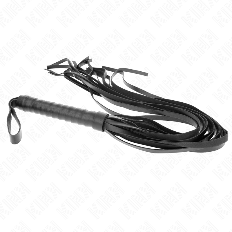 KINK - BLACK WHIP WITH SHORT HANDLE AND LONG TAIL 70 CM